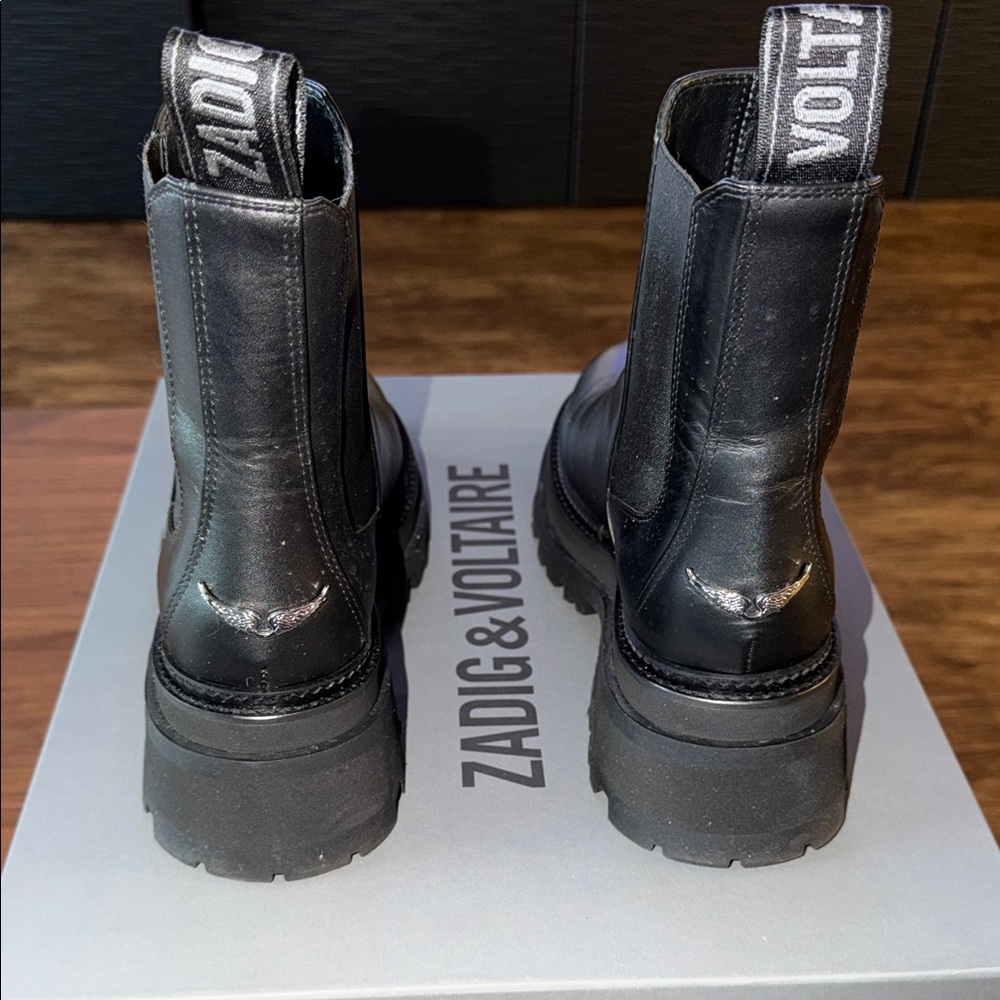 Zadig & Voltaire Black Leather Ankle Boots